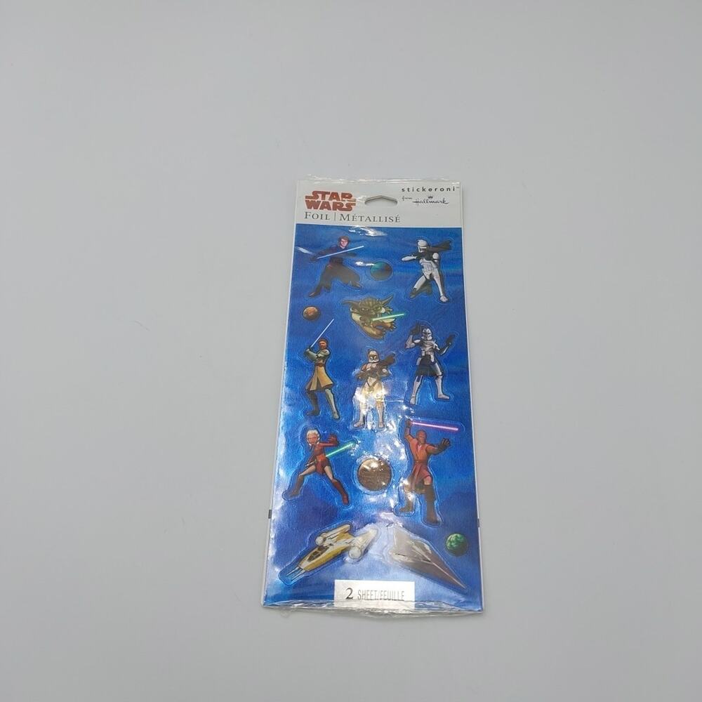 STAR WARS & CLONE WARS, VTG Hallmark Stickeroni Foil‎ Stickers Light Sabers
